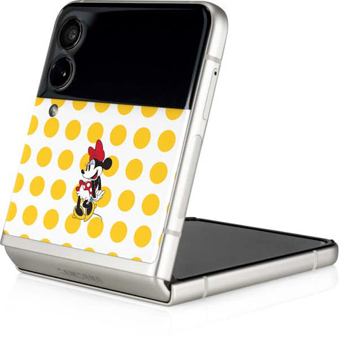 Disney Minnie Mouse Profile Yellow Dots Galaxy Z Flip4 5G Skin